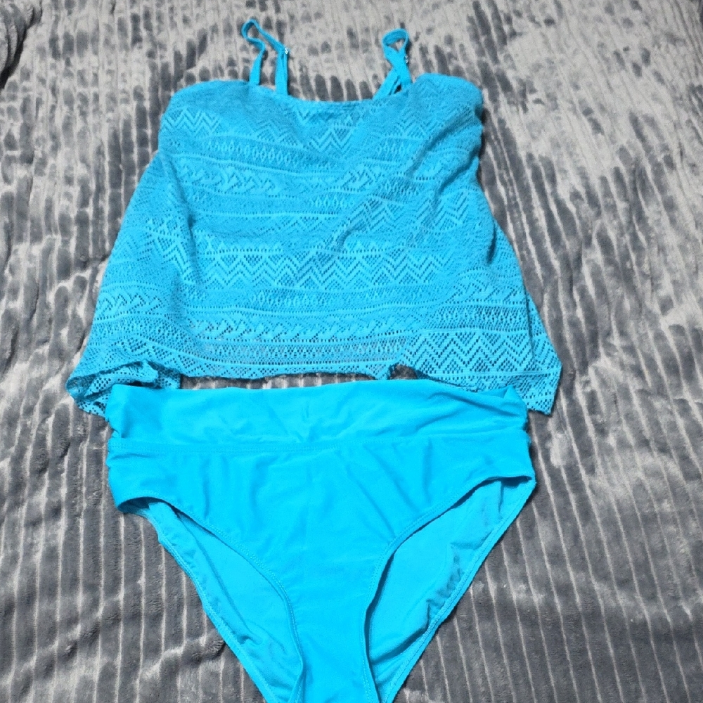 Blue Tankini Swimsuit Set